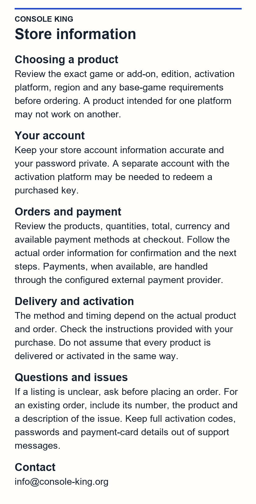 Terms & Conditions — Console King